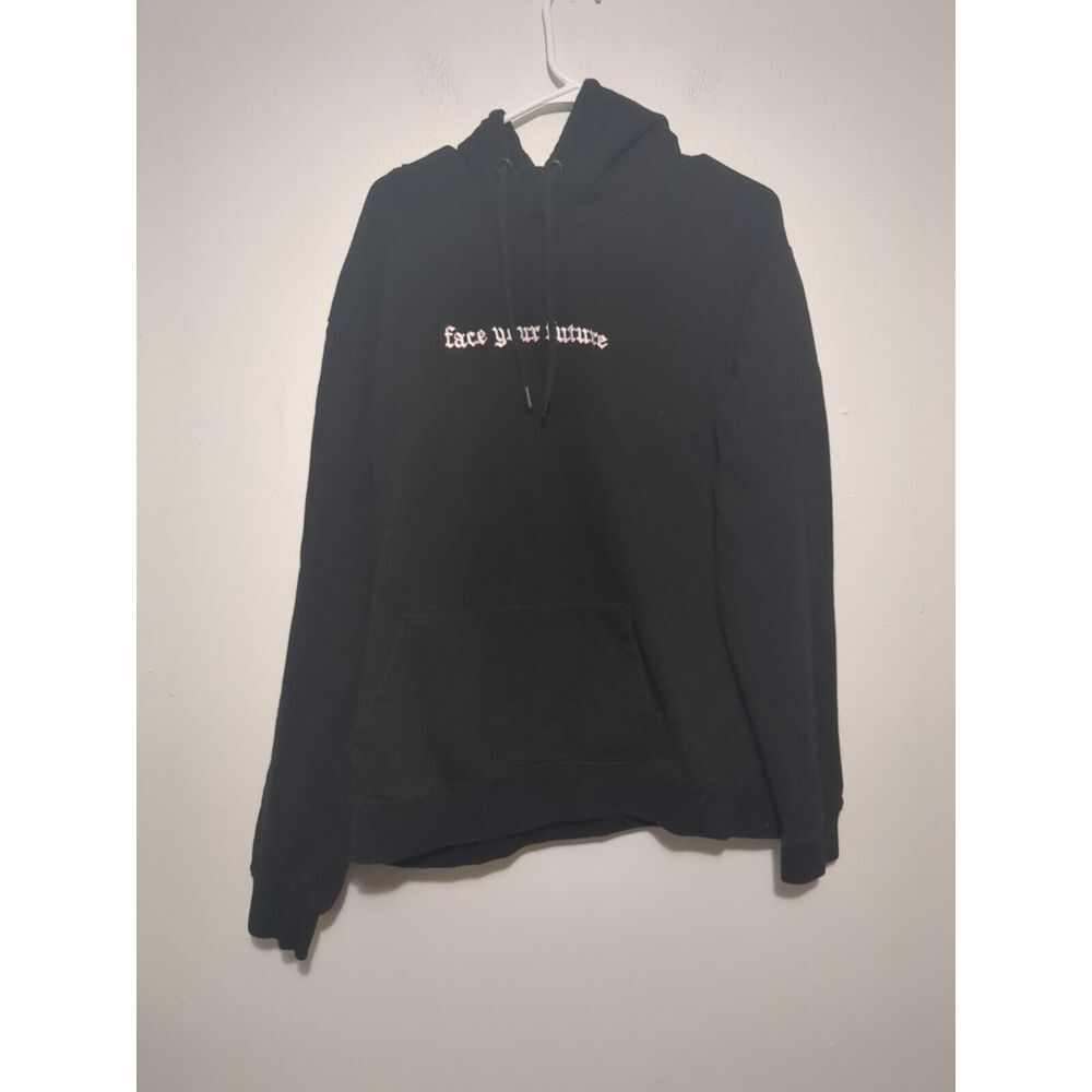 UPSTANDERS Limited Black Graphic Hoodie Crane Cherry Blossom‎ Print Men XL